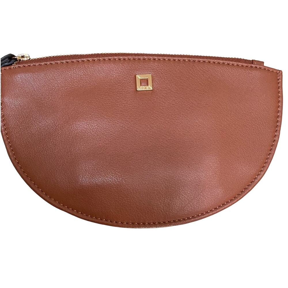 Lodis brand crescent shaped wristlet Leather